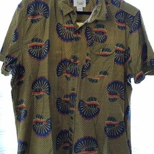 Urban Outfitters African Print Short Sleeve Shirt